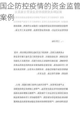 国企防控疫情的资金监管案例