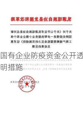 国有企业防疫资金公开透明措施