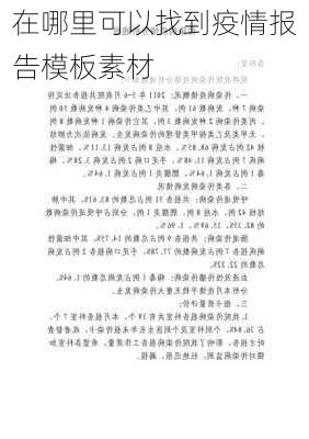 在哪里可以找到疫情报告模板素材