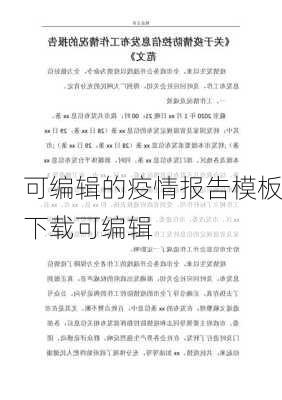 可编辑的疫情报告模板下载可编辑
