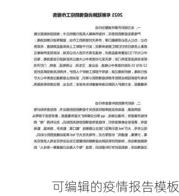 可编辑的疫情报告模板