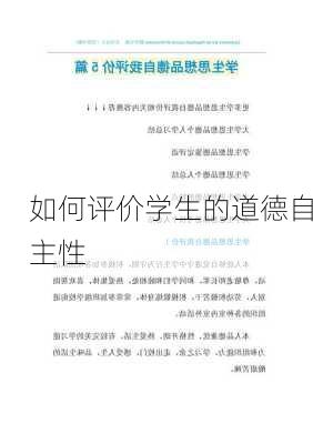 如何评价学生的道德自主性