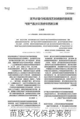 苗族文化保护案例