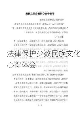 法律保护少数民族文化心得体会