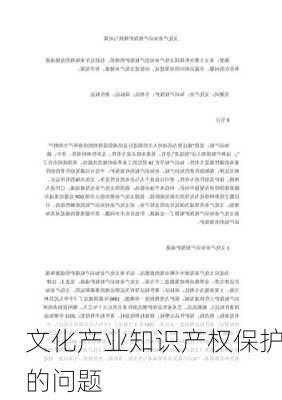 文化产业知识产权保护的问题