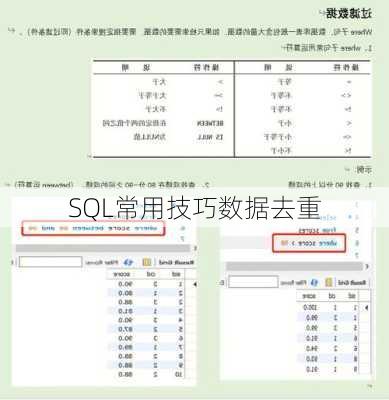 SQL常用技巧数据去重
