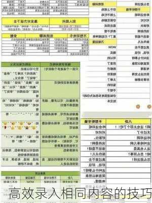 高效录入相同内容的技巧