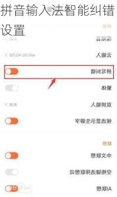 拼音输入法智能纠错设置