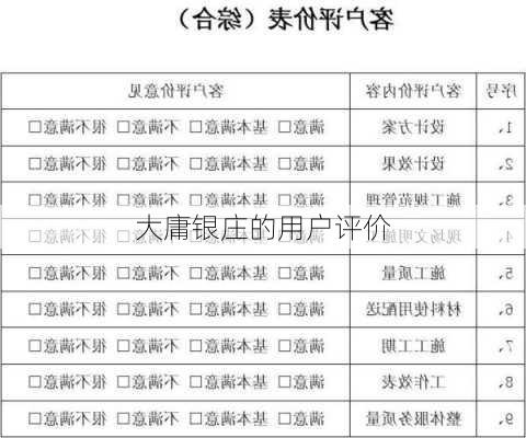大庸银庄的用户评价