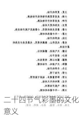 二十四节气彩墨的文化意义