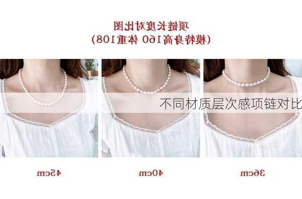 不同材质层次感项链对比