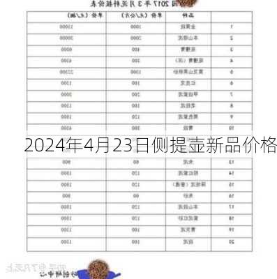 2024年4月23日侧提壶新品价格