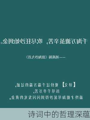 诗词中的哲理深蕴