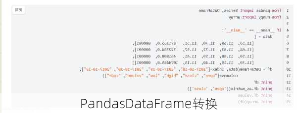 PandasDataFrame转换