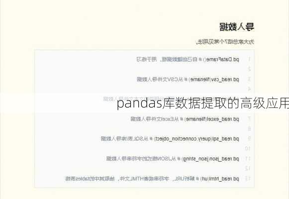 pandas库数据提取的高级应用