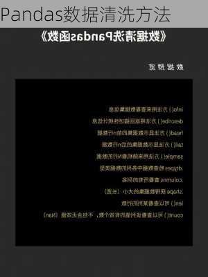 Pandas数据清洗方法