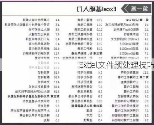 Excel文件预处理技巧