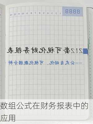 数组公式在财务报表中的应用