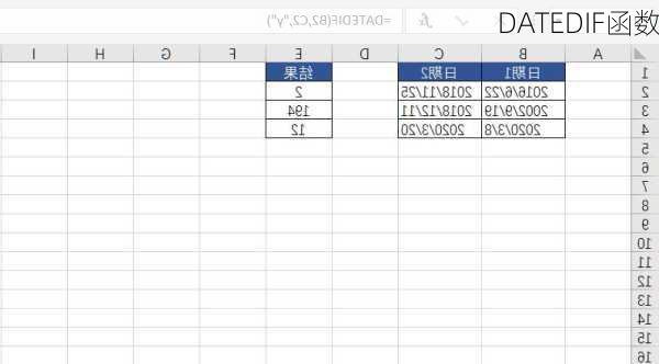 DATEDIF函数
