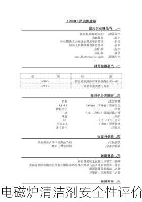 电磁炉清洁剂安全性评价