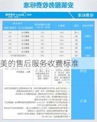 美的售后服务收费标准