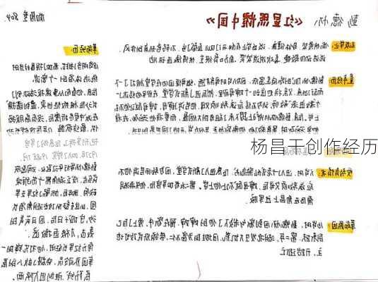 杨昌干创作经历