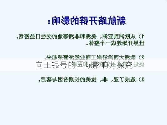 向王银号的国际影响力探究
