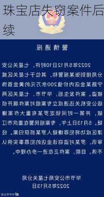珠宝店失窃案件后续