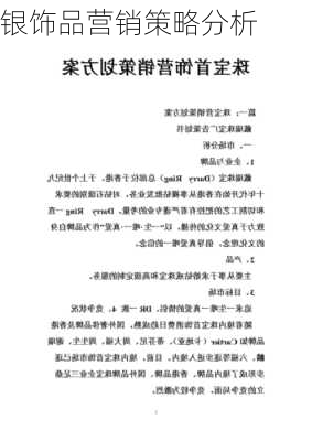 银饰品营销策略分析
