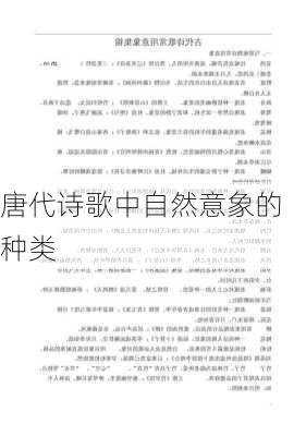 唐代诗歌中自然意象的种类