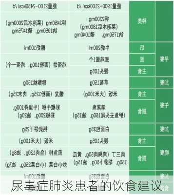 尿毒症肺炎患者的饮食建议