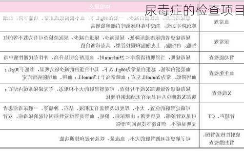 尿毒症的检查项目