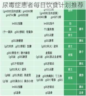 尿毒症患者每日饮食计划推荐