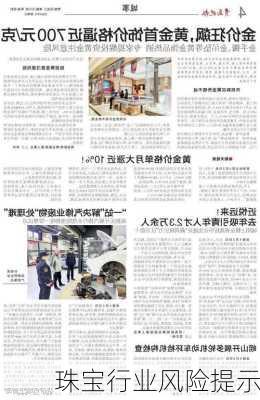 珠宝行业风险提示