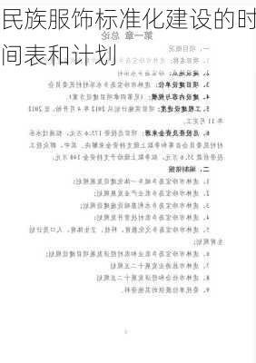民族服饰标准化建设的时间表和计划