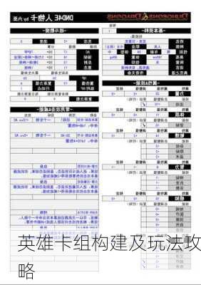 英雄卡组构建及玩法攻略