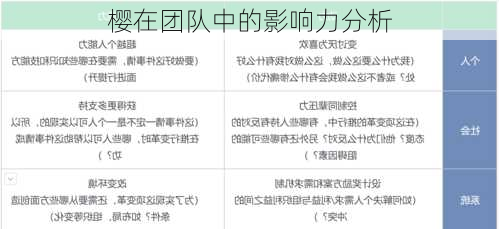 樱在团队中的影响力分析