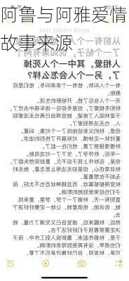 阿鲁与阿雅爱情故事来源