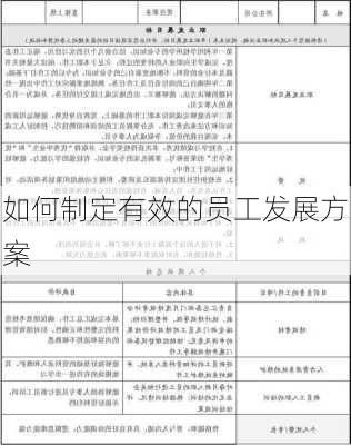 如何制定有效的员工发展方案