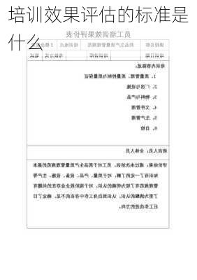 培训效果评估的标准是什么