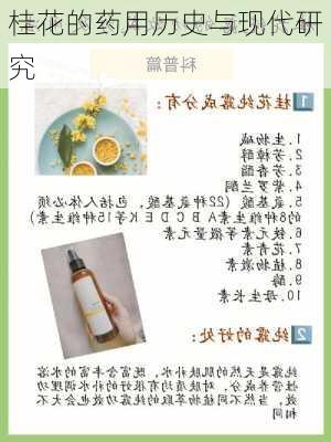 桂花的药用历史与现代研究