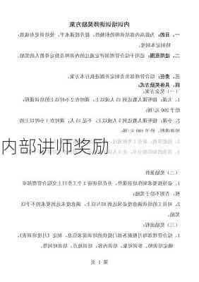 内部讲师奖励