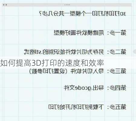 如何提高3D打印的速度和效率