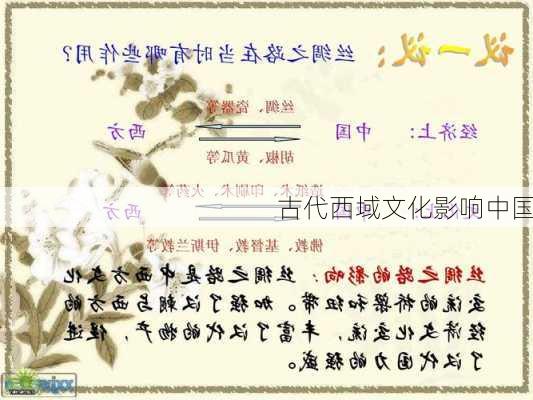 古代西域文化影响中国