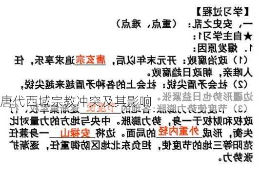 唐代西域宗教冲突及其影响