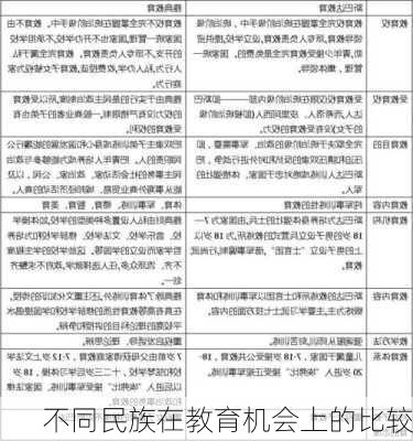 不同民族在教育机会上的比较