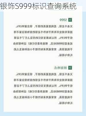 银饰S999标识查询系统