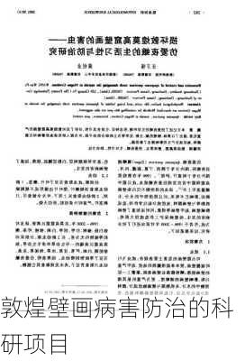 敦煌壁画病害防治的科研项目