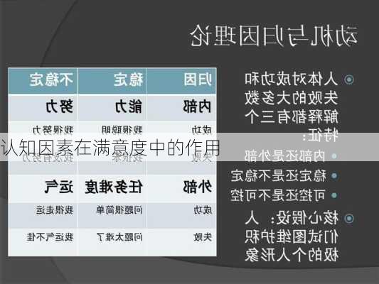 认知因素在满意度中的作用