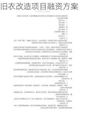 旧衣改造项目融资方案